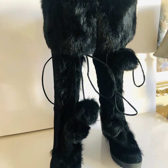 Coach Fur Lace-up Boots - Picture 3 of 9